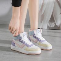 Ready stock High top Microfiber Women Trend Sports ins Catwalk Outdoors Shoes Non-slip Wearable Rubber Sole