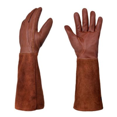 Anti-Puncture ถุงมือทำสวน Rose Pruning Gloves Pigskin Leather Puncture Resistance For Women And Men