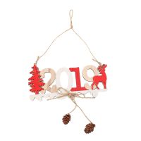 Christmas New Year Alphabet House Plate Christmas Hollow Decoration Door Hanging Pendant Christmas Ornaments Wooden Hanging