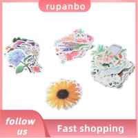 RUPANBO039392692 100ชิ้นค่ะ ชุดสติ๊กเกอร์ดอกไม้ ไวนิลไวนิล ดีคอลสติ๊กเกอร์ สติกเกอร์ไวนิล ทันสมัยและทันสมัย ความงามสวยงาม สติกเกอร์ไม่ดูดซับ สำหรับขวดน้ำ