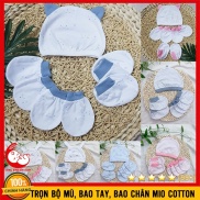 TRỌN BỘ Set Đầy Đủ Mũ Bao Tay Bao Chân Mio Cho Bé - Nón Vớ Tay Chân MioMio