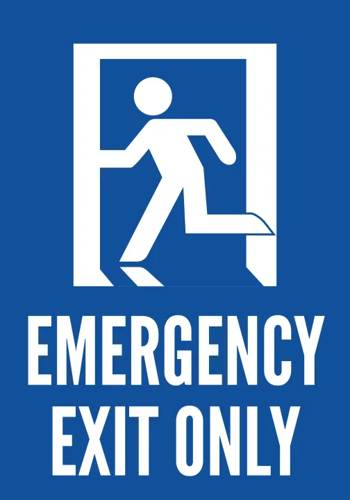 Emergency Exit Sign Emergency Exit Only Vinyl Sticker Size: 7"W x 10"H | Lazada PH