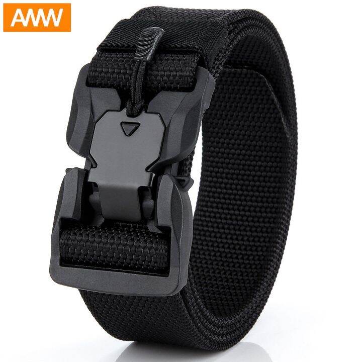 leisure-magnetic-automatic-nylon-commando-army-tactical-canvas-belt-buckle-multi-function-male-fan-labor-pants-belt