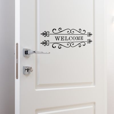 ✸ A meter wall English Welcome wall stickers shops bedroom room door stick adhesive wall adornment wall stickers