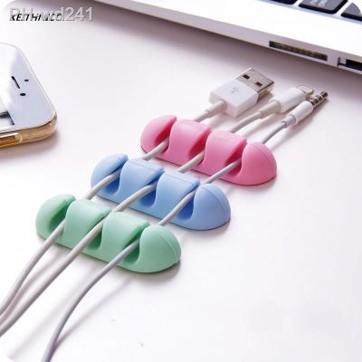 3Pcs Cable Clip Desk Tidy Organizer Data Cable Winder Clamp Wire Cord Lead USB Charger Cord Holder Organizer Holder