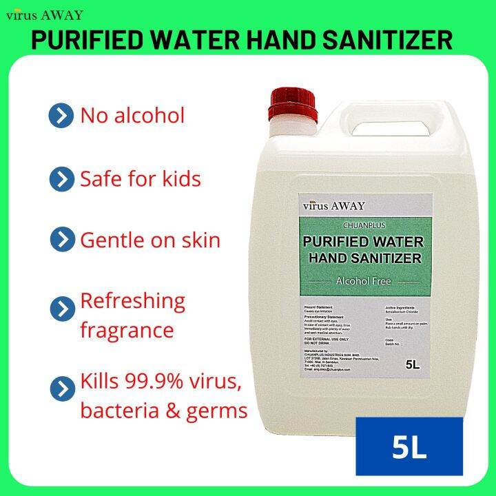 [NO ALCOHOL] 5L virus AWAY Hand Sanitizer Ready Stock Safe for Kids