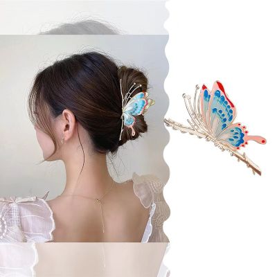 New Colorful Butterfly Grab Clip Elegant Ladies Hair Clip Large Shark Clip Metal Hair Accessories