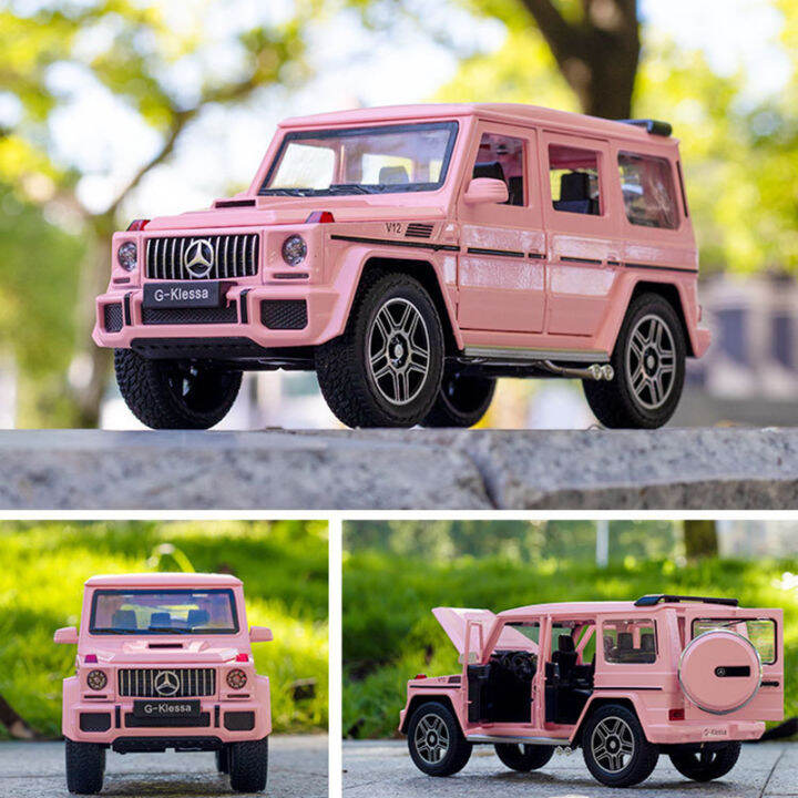 124-amg-g63-pink-alloy-car-model-simulation-off-road-vehicle-metal-model-limited-edition-6-doors-can-be-opened-childrens-gifts