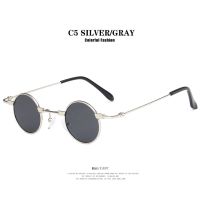 Western Round Metal Small Frame Men Sunglasses Hip-hop Sunglasses