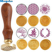 Mogoko Botanical Wax Seal Stamp R Classic Sealing Wax Stamps Wedding Cards Decor Flower Of Life Sunflower Olive Wreath Leaf