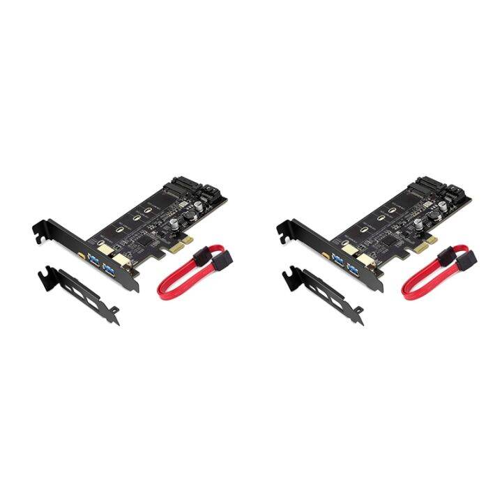 2X PCIE to USB 3.0 PCI Express Card Incl.1 USB C and 2 USB A Ports, M