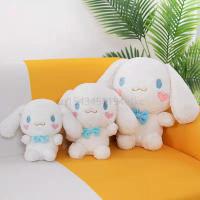 Anime Sanrio Kawaii Cinnamoroll ตุ๊กตาขยับแขนขาได้หมอนของเล่นผ้ากำมะหยี่ยัดไส้สัตว์ตุ๊กตานุ่ม Comfort ของเล่นเด็กของขวัญคริสต์มาส