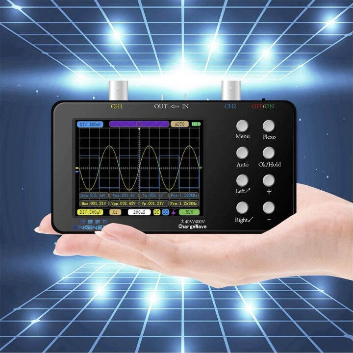 SCO2 3.2”LCD Display Handheld Dual Channel Digital Oscilloscope 100KHz