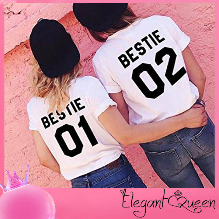 สง่างาม-queen-bestie-01-bestie-02เสื้อยืดฮิปสเตอร์พิมพ์ลายกราฟิกเสื้อเชิ้ตเพื่อนเสื้อยืดอ้างคำพูด