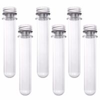 【CW】☈  6Pcs Plastic Test Tubes With Screw Caps Containers 40ml