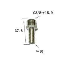 5 PCS DN10 3/8 BSPP Male x 10mm Hose Barb Splicer Hosetail Fitting 201 Stainless Steel