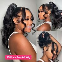 【jw】✑♀ Frontal Wig Ponytail Transparent 13x6 Front Human Hair Wigs for on Sale Gabrielle