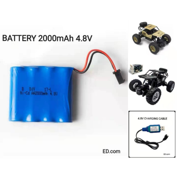 ED Remote Control Toy Car Rechargeable Battery 4.8V /Charging Cable 4