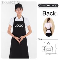 ♈✔ 100 Cotton Logo Custom Kitchen Apron Waterproof Waitress Server Apron For Hair Stylist Restaurant Chef Gift Personalized Design