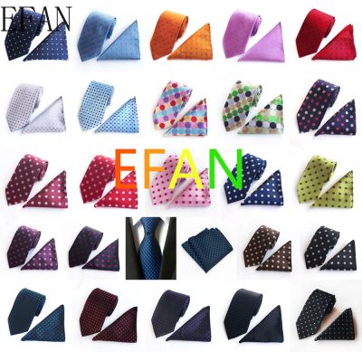 25 Colors Polka Dot Silk Tie Set for Men 8cm Tie Handkerchief Sets Necktie Cravate Man Corbatas Hombre Slim Wedding Tie