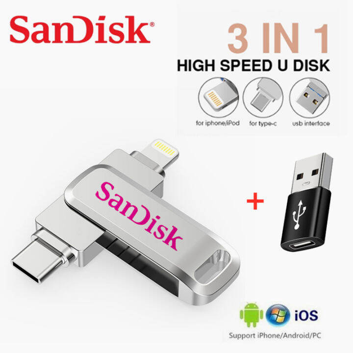 SanDisk USB Flash Drive 256GB 512GB 1TB Memory Stick for IPhone14/13/12