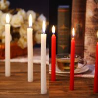 10pcs Household red and white candle general lighting candle smokeless romantic wedding long pole emergency candle