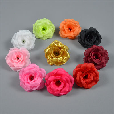 ดอกกุหลาบเล็กจำลองดอกกุหลาบผ้าไหม6ซม. หมวกหัวดอกไม้ประดับดอกไม้ติดผนังงานแต่งงาน DIYhuilinshen