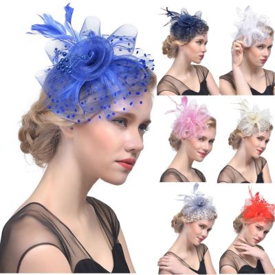 Party Headband Floral Hairp Mesh Vintage Ladies Hair Accessories Wedding Fascinator Hat