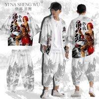 ชุดซามูไรญี่ปุ่นแฟชั่นสไตล์เสื้อคาร์ดิแกน Kimono ชายหาดชุดสตรีทแวร์ชุดกิโมโนพิมพ์ผู้ชายแจ็คเก็ต S-6XL ขนาดใหญ่