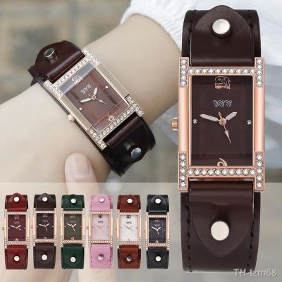⌚ 2023 the year of tiger square diamond leather fashion alloy heat quartz watch watch