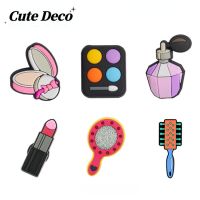 【Cute Deco】Cute Cartoon Cosmetics (10 Types) Powder Puff / Lipstick / Perfume / Dressing M/Charm Button Deco/ Cute Jibbitz Croc Shoes / Charm Resin Material for Shoe Accessories