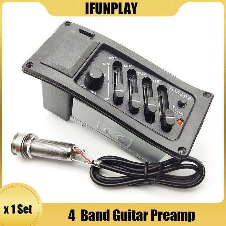 4 Band Acoustic Guitar Preamp Equalizer 7545R Pickup Acoustic Guitar