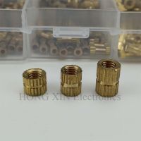 400Pcs Female Thread Knurled Nuts M2 M3 M4 M5 Brass Threaded Insert Round Injection Moulding Knurled Nuts Assortment Kit