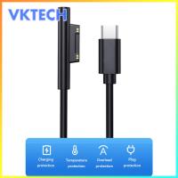 [Vktech] Fast Charging USB Type-C แหล่งจ่ายไฟสำหรับ Microsoft Surface Pro 7 3 4 5 6 15V 3A PD Charger Adapter สายเคเบิล