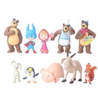 10Pcs/Set Masha Figure Toys Doll Masse Bear For Kids