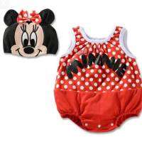 (เซ็ต 2 ชิ้น) romper minnie mouse รอมเปอร์ มินนี่เม้าส์ 1 ชุด + หมวก 1 ใบ จัมพ์สูท เด็กทารก ชุดเด็กอ่อน เสื้อผ้าเด็ก เครื่องแต่งกาย เด็ก ชุด คอสเพลย์