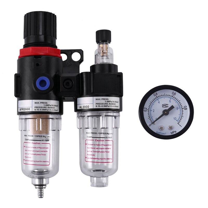 Air Pressure Regulator Oil/Water Separator Trap Filter Airbrush Compressor New 