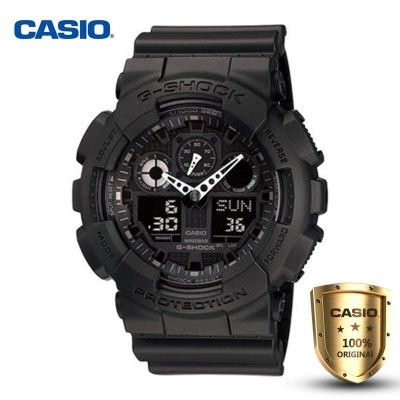 Casio G-shock นาฬิกาข้อมือผู้ชาย สีดำ สายเรซิน รุ่น GA-100-1A1DR นาฬิกาจับเวลากันน้ํา