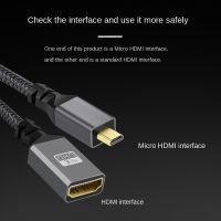 CONGRESS 4K 60Hz Micro HDMI เป็น HDMI ขั้วต่อตัวผู้-ตัวเมีย 1080P หัวแปลงไมโครยูเอสบี อุปกรณ์เสริมเสริม 18Gbps ค่ะ สาย Micro HDMI TV TV