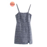 เดรสกระโปรง ? Blue Tweed Dress ?