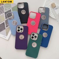 LANTOM  กันกระแทกพร้อมรูโลโก้สำหรับ iPhone 14 Pro Max Plus 13 12 11 Pro Max Hard Case พร้อมการป้องกันเลนส์กล้องวงแหวนโลหะ