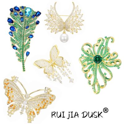 【CW】 RUI DUSK Korean Version Fashion Tassel Gold-plated Advanced Pin Cheongsam Coat Corsage Accessories