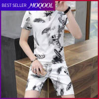 MOQOOL เสื้อยืดแขนสั้นสำหรับผู้ชาย Slim Fit Men Casual Korean Edition Fashion