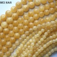 Meihan Free shipping natural 6mm 8mm 10mm 12mm Bee jade smooth round loose beads stone for jewelry making design