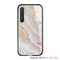 UCUC โทรศัพท์ปลอกสำหรับ Xiaomi หมายเหตุ10 Lite Xiaomi MI Note10lite แก้วโทรศัพท์มือถือกรณีหรูหราหินอ่อนทองแถบเคลือบเงาปลอกกระจกนิรภัยกลับกรณีปก