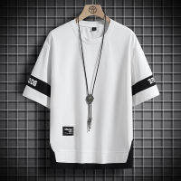 Hip Hop หลวม Mens Streetwear เสื้อยืดสบายๆคลาสสิก2023ฤดูร้อนแขนสั้นสีดำสีขาว Tshirt Tees Plus Oversize 5XL 6XL