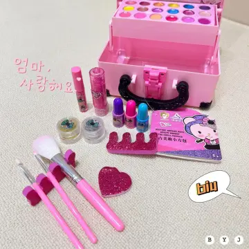 Kids Makeup Kit for Girls, Real Play Make Up Set Toys for 3 4 5 6 7 8 9 10  Years Old Girls, Washable Pretend Dress Up Beauty Set with Cosmetic Case