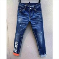 【YD】 Mens Street Wear Cotton Denim Fabric Pants Printing Hole Jeans 108