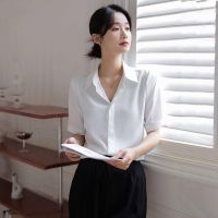 Ms. Clothing white short-sleeved shirt female summer design feeling small temperament interview workplace dress shirt