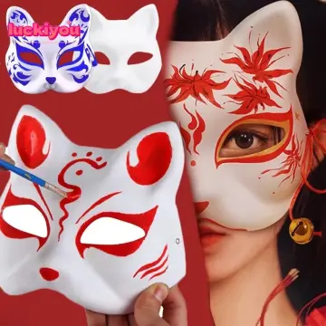 5Pcs Masks Blank Cat Mask DIY White Plain Party Cosplay Painting